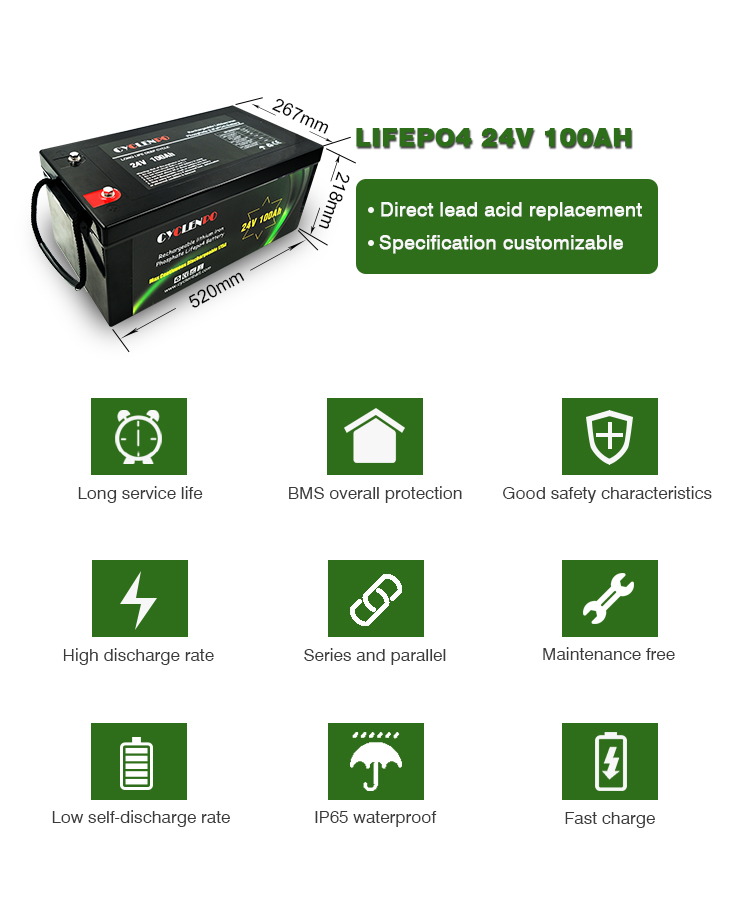 24v 100ah lifepo4 battery
